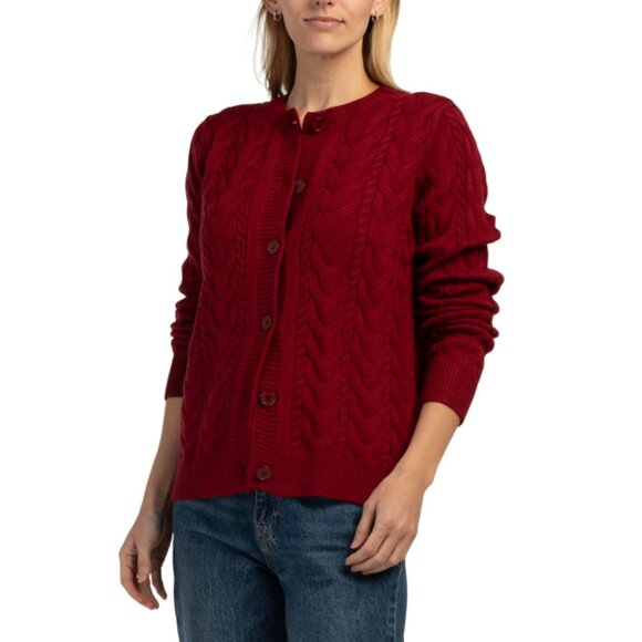CYRUS Red Yummy Cable Cardigan - Picture 1 of 2